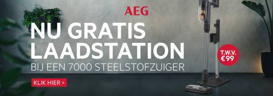 GRATIS LAADSTATION T.W.V. €99 van de fabrikant AEG, NA AANKOOP TOESTEL BIJ LOETERS